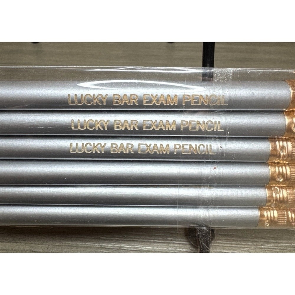 Lucky Bar Exam Pencils - Custom Silver & Gold - Law Student Gift - NEW